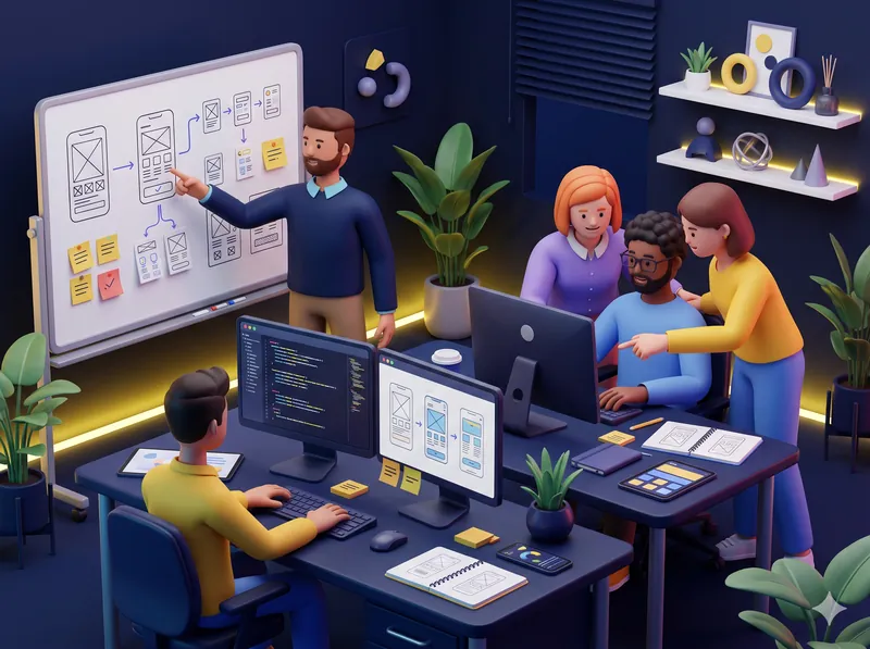 Website and mobile app development company in Trivandrum: True Connect developers at work